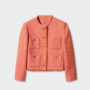 Mango pink and orange tweed jacket